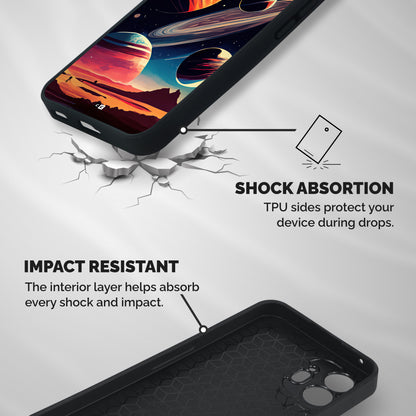 Space Planets Shockproof Hybrid Protection (Metal + TPU) Back Case Cover