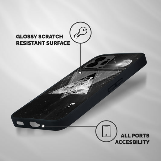 Space Triangle Abstract Shockproof Hybrid Protection (Metal + TPU) Back Case Cover