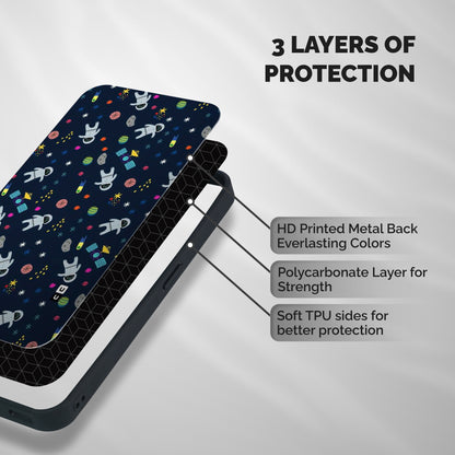 Spaceman Dance Shockproof Hybrid Protection (Metal + TPU) Back Case Cover