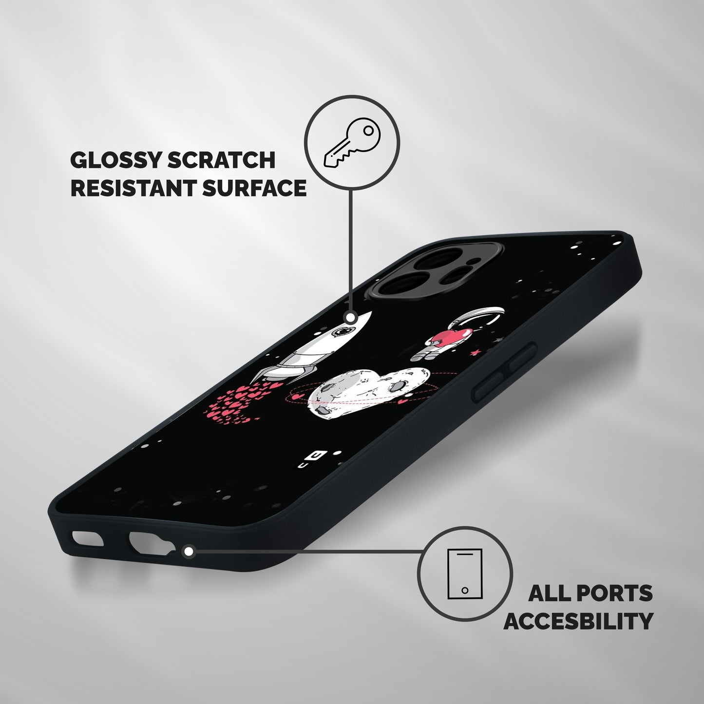 Spaceman Love Shockproof Hybrid Protection (Metal + TPU) Back Case Cover