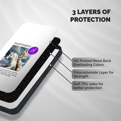 Sparkling Sagittarius Shockproof Hybrid Protection (Metal + TPU) Back Case Cover