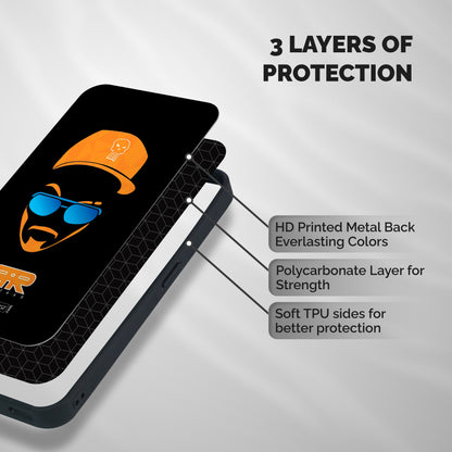 Special Raftaar Edition Orange Shockproof Hybrid Protection (Metal + TPU) Back Case Cover