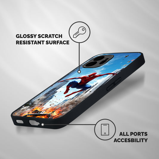Spider Man City Blast Shockproof Hybrid Protection (Metal + TPU) Back Case Cover
