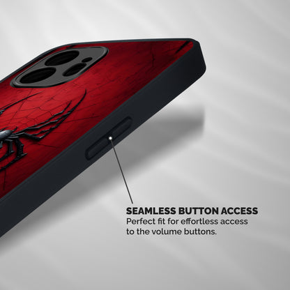 Spider Man Crimson Emblem Shockproof Hybrid Protection (Metal + TPU) Back Case Cover