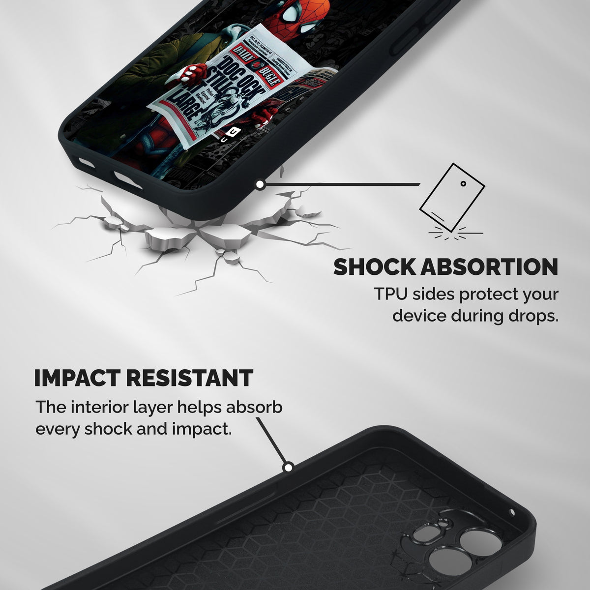Spider Man Daily Bugle Shockproof Hybrid Protection (Metal + TPU) Back Case Cover