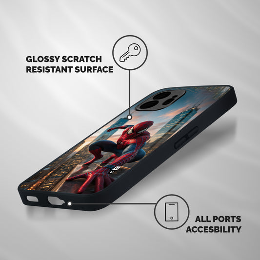 Spider Man Skyline Stance Shockproof Hybrid Protection (Metal + TPU) Back Case Cover