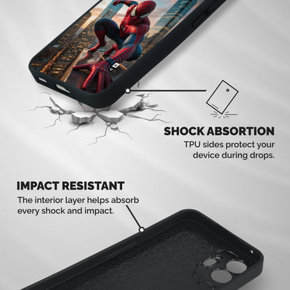 Spider Man Skyline Stance Shockproof Hybrid Protection (Metal + TPU) Back Case Cover