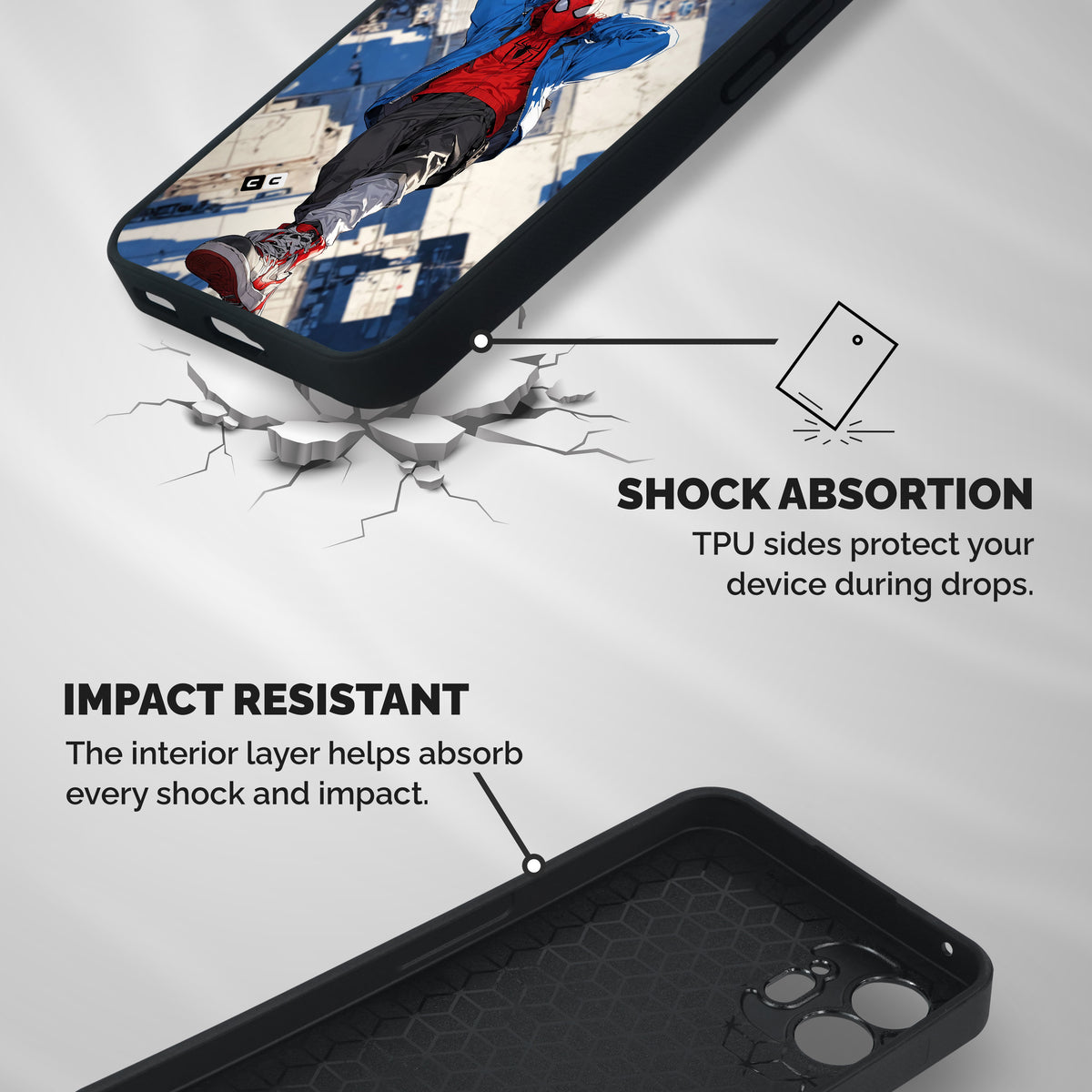 Spider Man Sneaker Vibe Shockproof Hybrid Protection (Metal + TPU) Back Case Cover