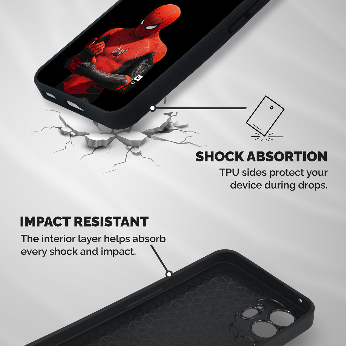 Spider Man Suit Up Shockproof Hybrid Protection (Metal + TPU) Back Case Cover