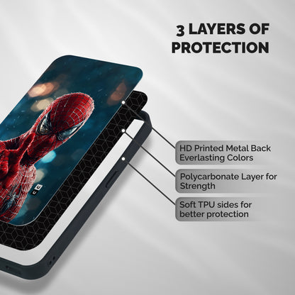 Spider Man Target Lock Shockproof Hybrid Protection (Metal + TPU) Back Case Cover