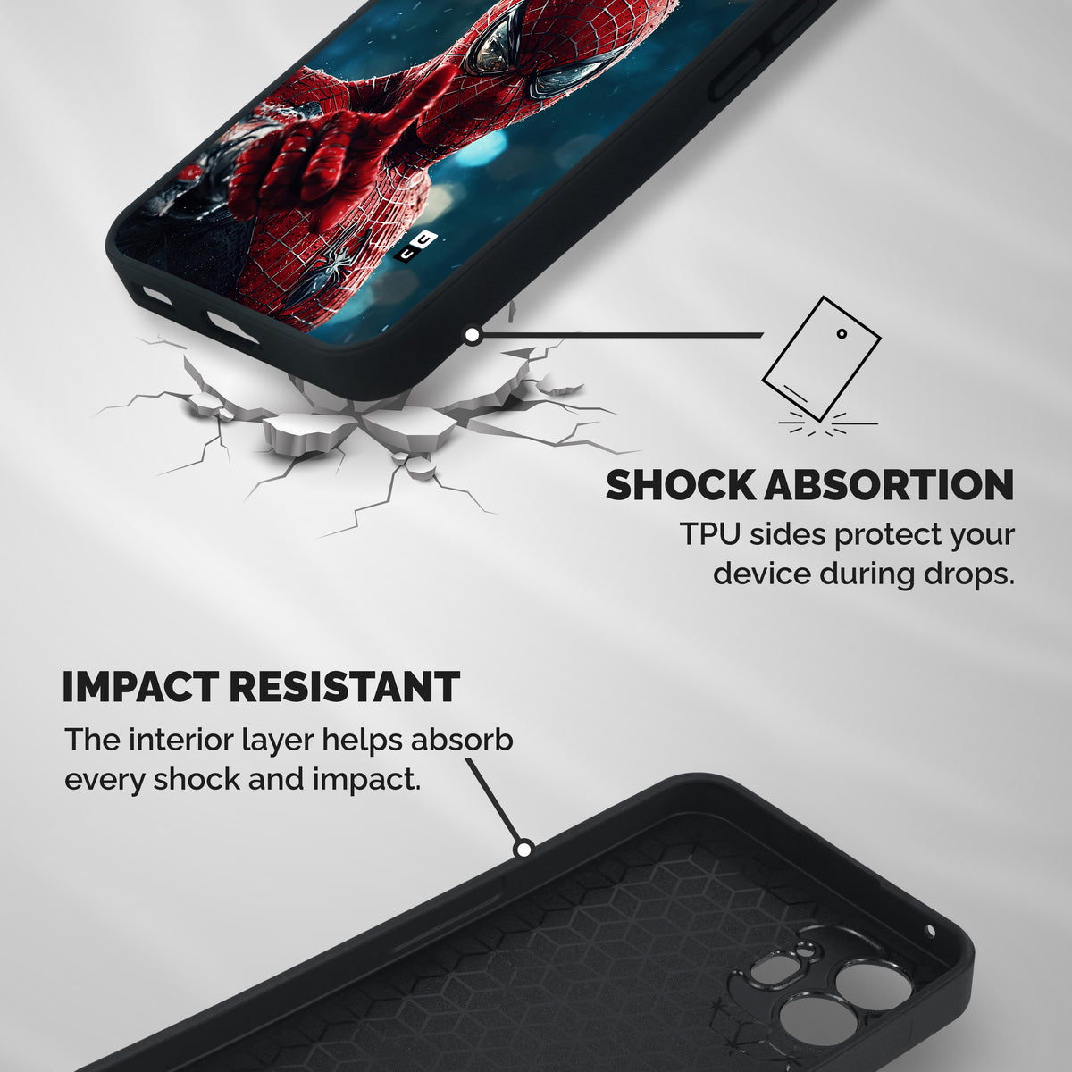 Spider Man Target Lock Shockproof Hybrid Protection (Metal + TPU) Back Case Cover
