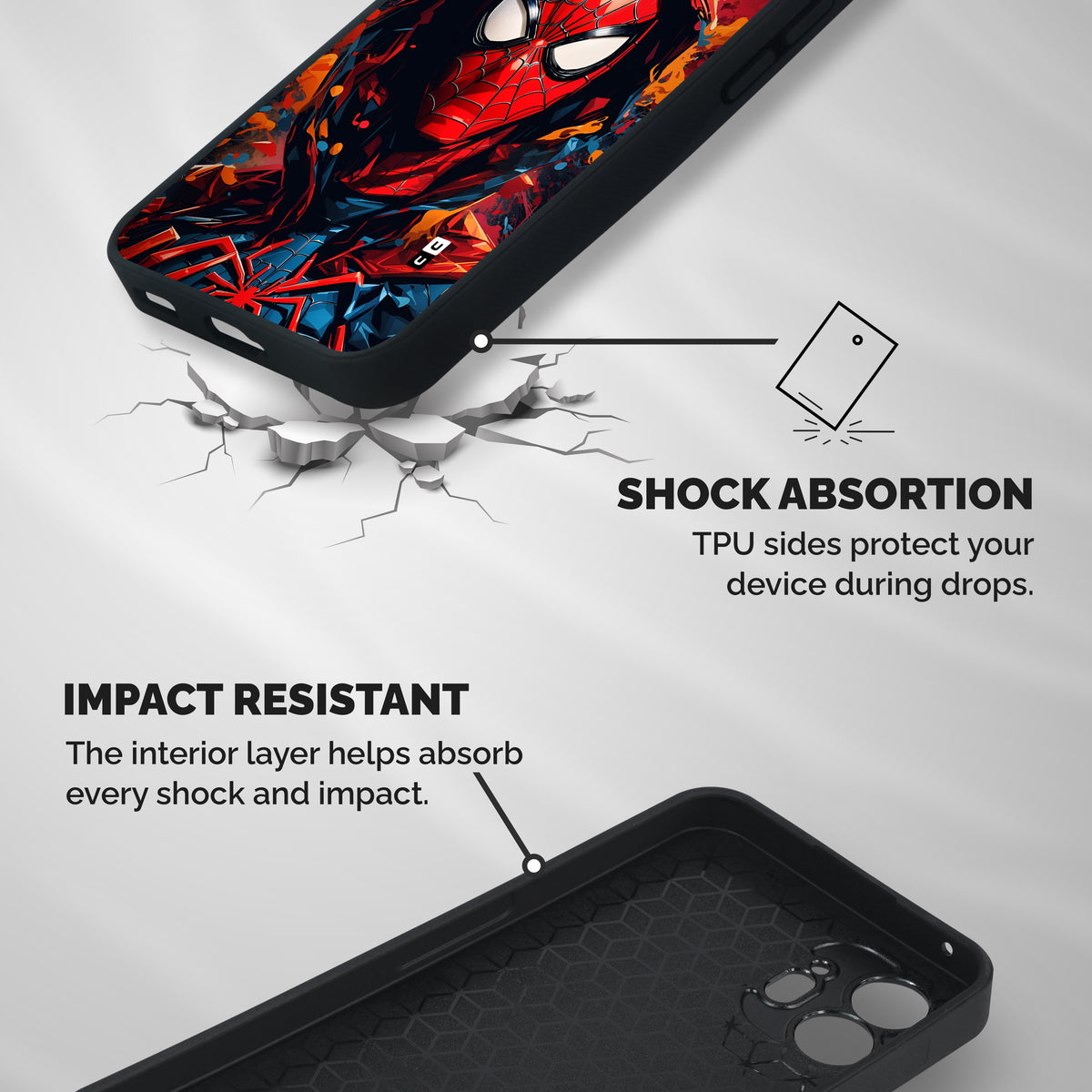 Spider Verse Fury Shockproof Hybrid Protection (Metal + TPU) Back Case Cover