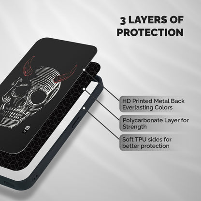 Spooky Face Shockproof Hybrid Protection (Metal + TPU) Back Case Cover