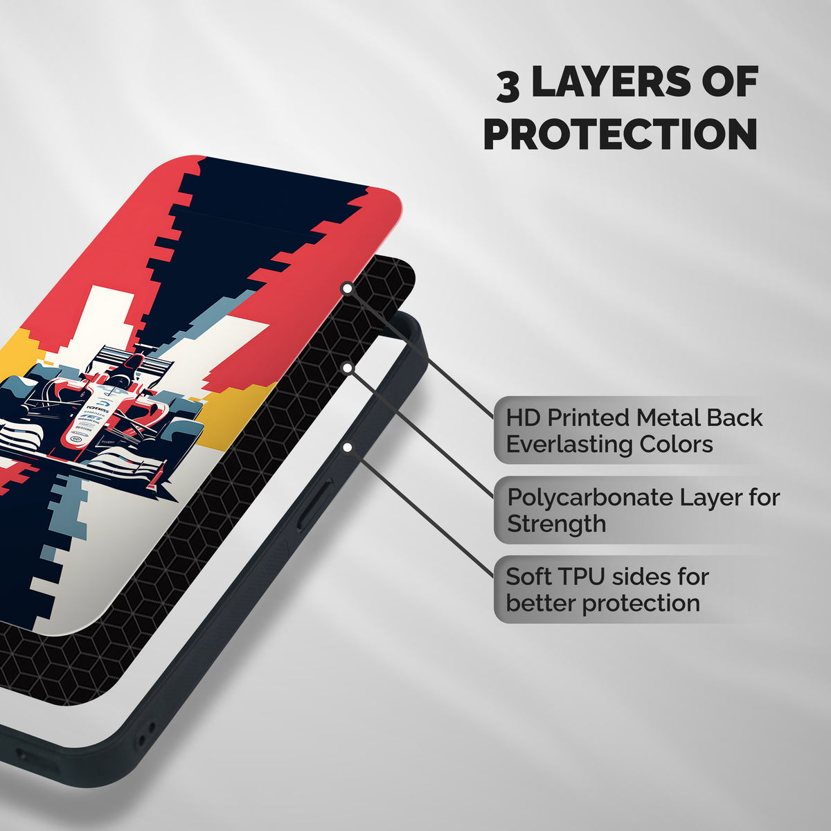 Sports One Shockproof Hybrid Protection (Metal + TPU) Back Case Cover
