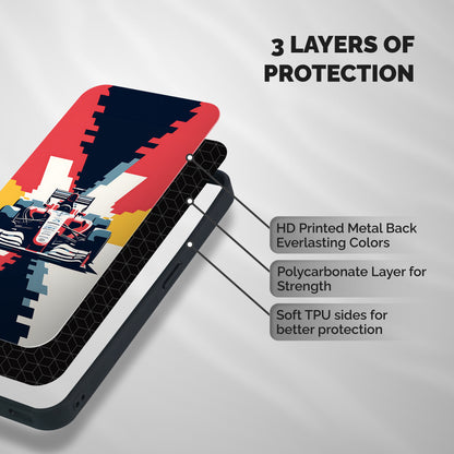 Sports One Shockproof Hybrid Protection (Metal + TPU) Back Case Cover