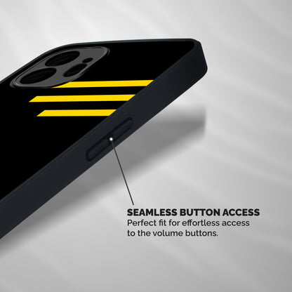 Sports Yellow Stripes Shockproof Hybrid Protection (Metal + TPU) Back Case Cover