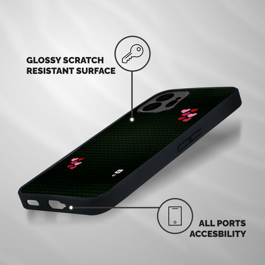 Square and Hearts Shockproof Hybrid Protection (Metal + TPU) Back Case Cover