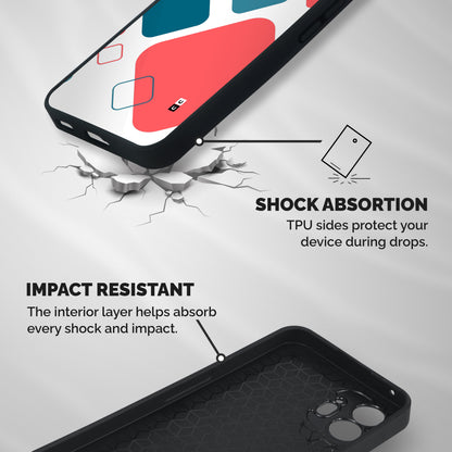 Square Pattern Beautiful Abstract Shockproof Hybrid Protection (Metal + TPU) Back Case Cover