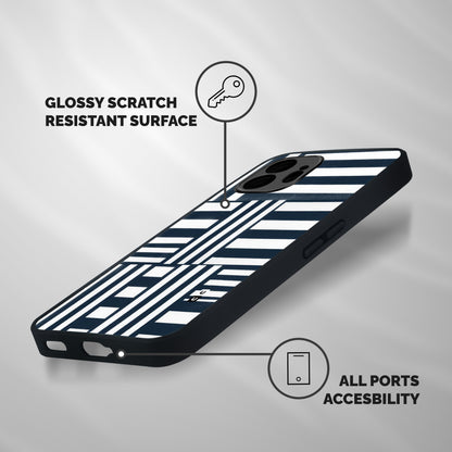 Square  Stripes Shockproof Hybrid Protection (Metal + TPU) Back Case Cover