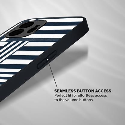 Square  Stripes Shockproof Hybrid Protection (Metal + TPU) Back Case Cover