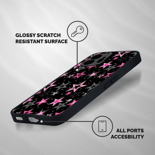 Star Outline Shockproof Hybrid Protection (Metal + TPU) Back Case Cover