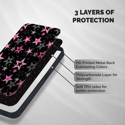 Star Outline Shockproof Hybrid Protection (Metal + TPU) Back Case Cover
