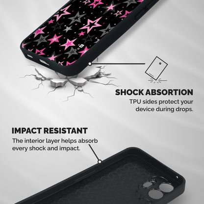 Star Outline Shockproof Hybrid Protection (Metal + TPU) Back Case Cover