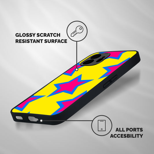 Star Pattern Shockproof Hybrid Protection (Metal + TPU) Back Case Cover