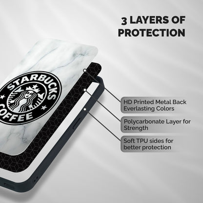 StarBuck Marble Shockproof Hybrid Protection (Metal + TPU) Back Case Cover