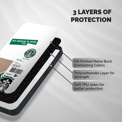 Starbucks Coffee Mocha Shockproof Hybrid Protection (Metal + TPU) Back Case Cover