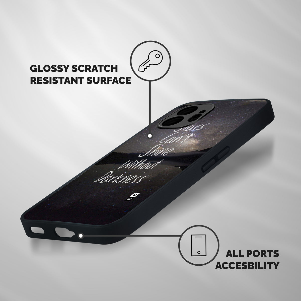 Stars Shine Shockproof Hybrid Protection (Metal + TPU) Back Case Cover