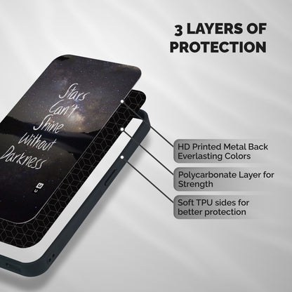 Stars Shine Shockproof Hybrid Protection (Metal + TPU) Back Case Cover