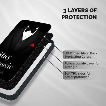 Stay Classic Shockproof Hybrid Protection (Metal + TPU) Back Case Cover
