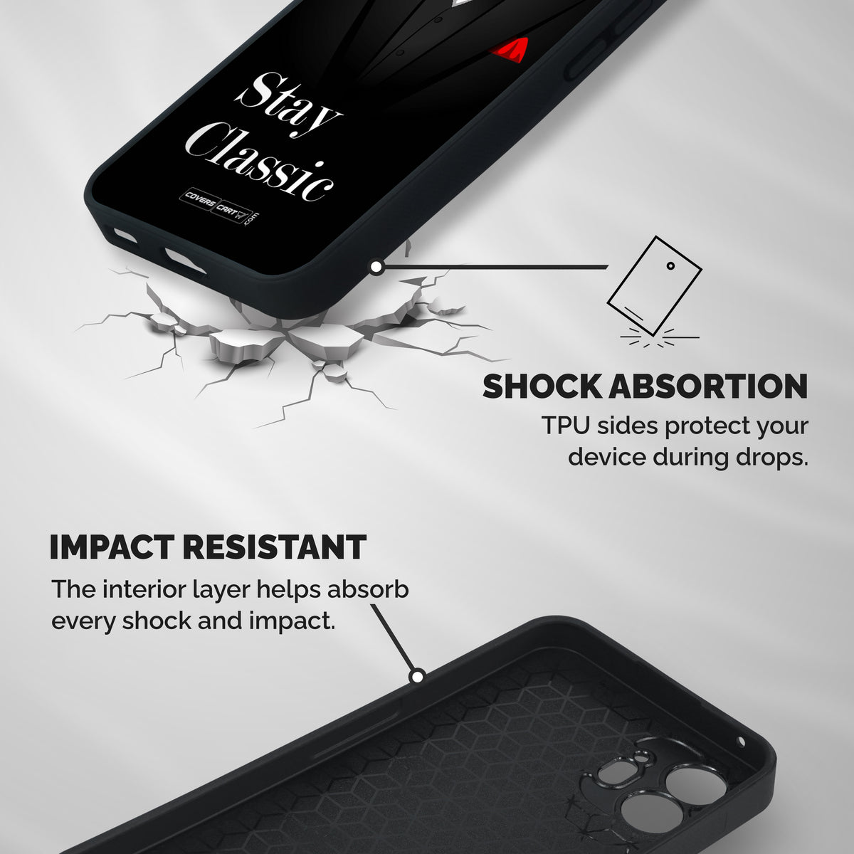 Stay Classic Shockproof Hybrid Protection (Metal + TPU) Back Case Cover