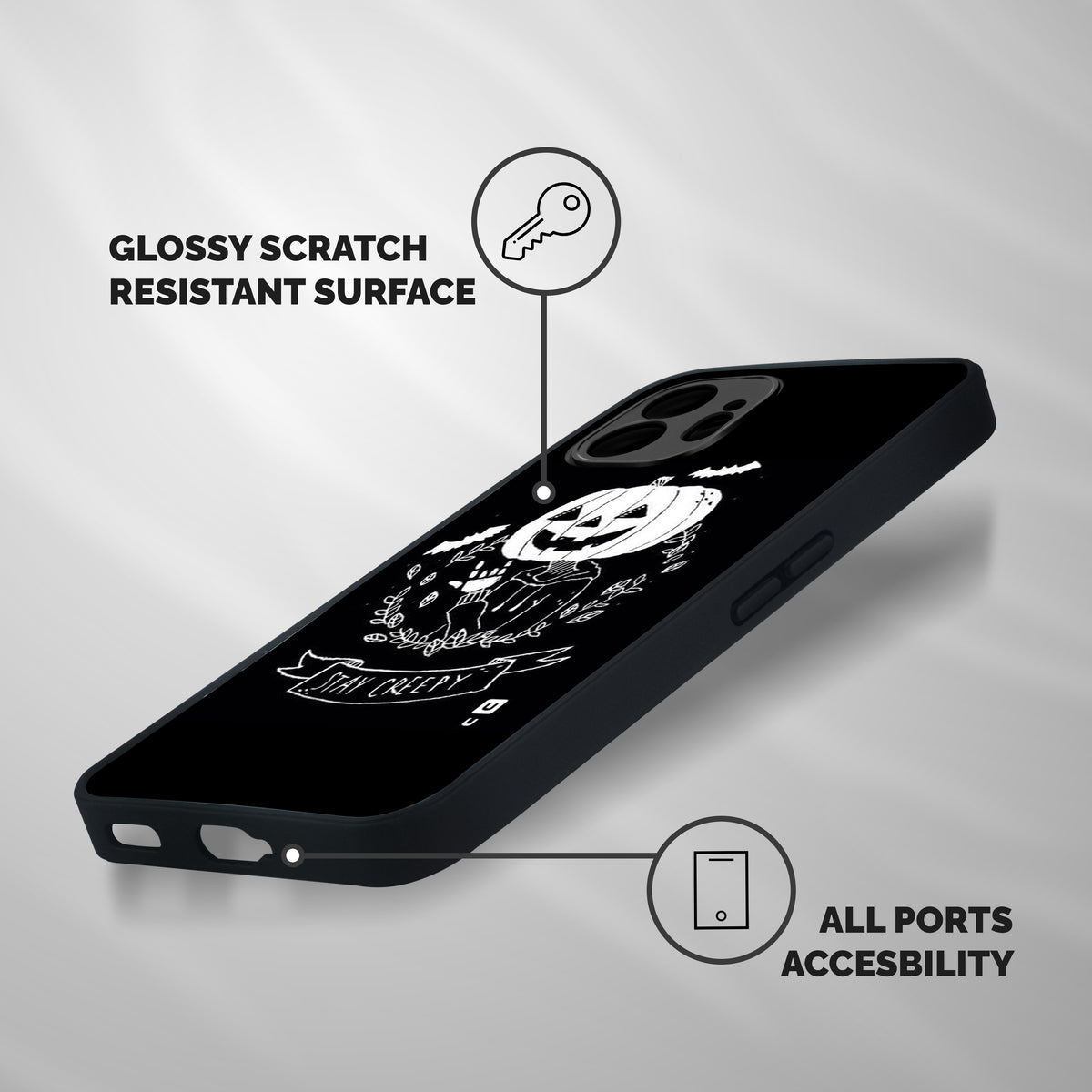 Stay Creepy Shockproof Hybrid Protection (Metal + TPU) Back Case Cover
