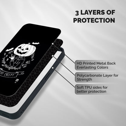 Stay Creepy Shockproof Hybrid Protection (Metal + TPU) Back Case Cover
