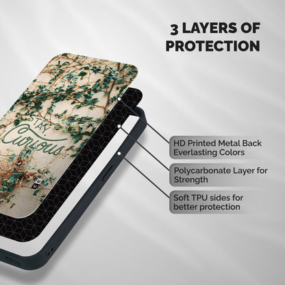 Stay Curious Shockproof Hybrid Protection (Metal + TPU) Back Case Cover