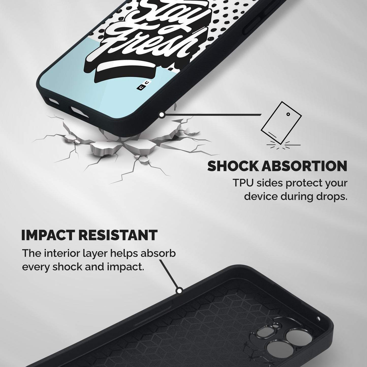 Stay Fresh Shockproof Hybrid Protection (Metal + TPU) Back Case Cover