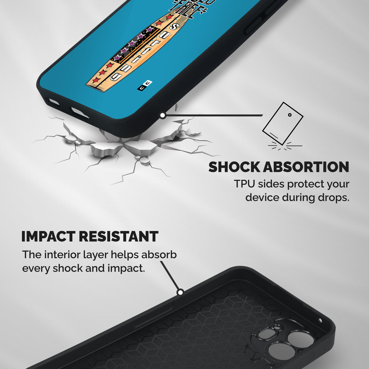 Stay Wild and Free Shockproof Hybrid Protection (Metal + TPU) Back Case Cover