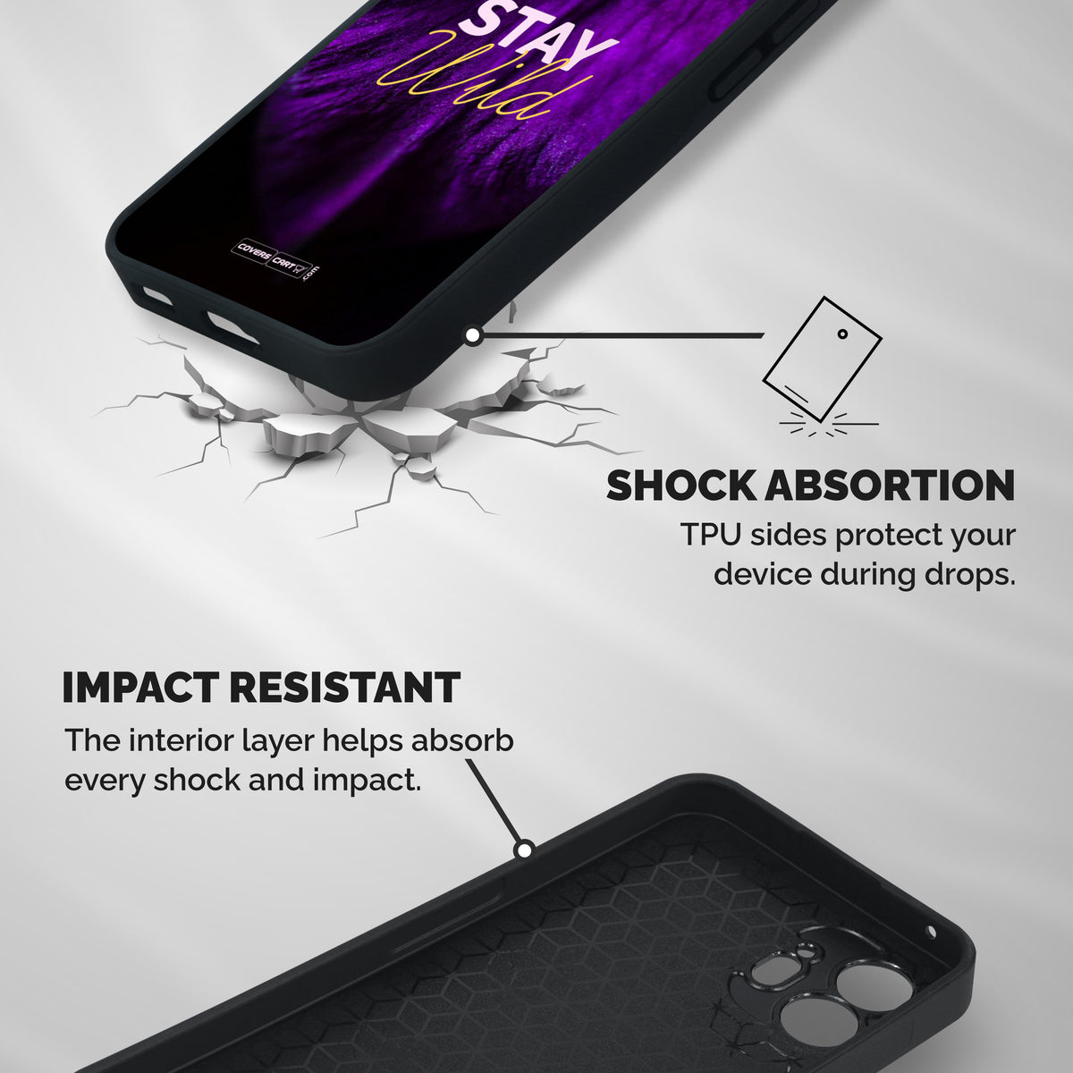Stay Wild Shockproof Hybrid Protection (Metal + TPU) Back Case Cover
