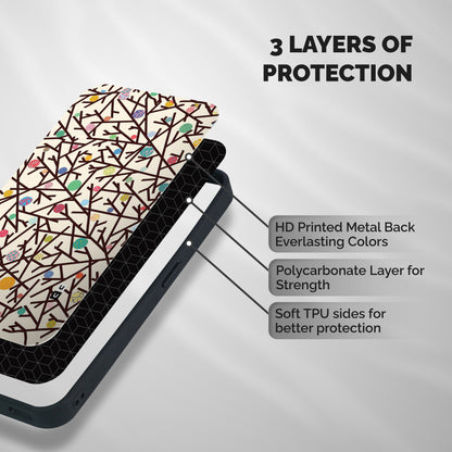 Stem Pattern Shockproof Hybrid Protection (Metal + TPU) Back Case Cover