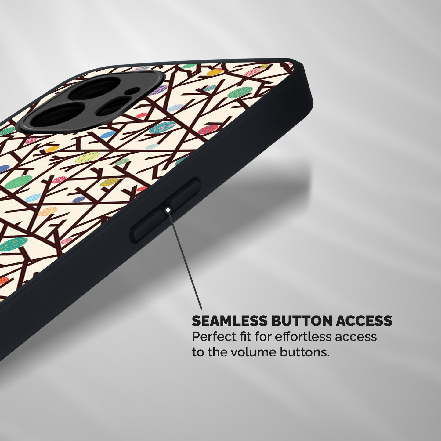 Stem Pattern Shockproof Hybrid Protection (Metal + TPU) Back Case Cover