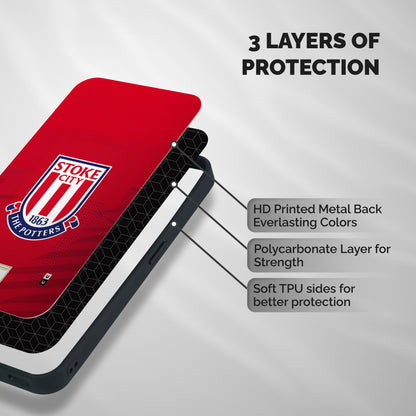 Stoke City Shockproof Hybrid Protection (Metal + TPU) Back Case Cover