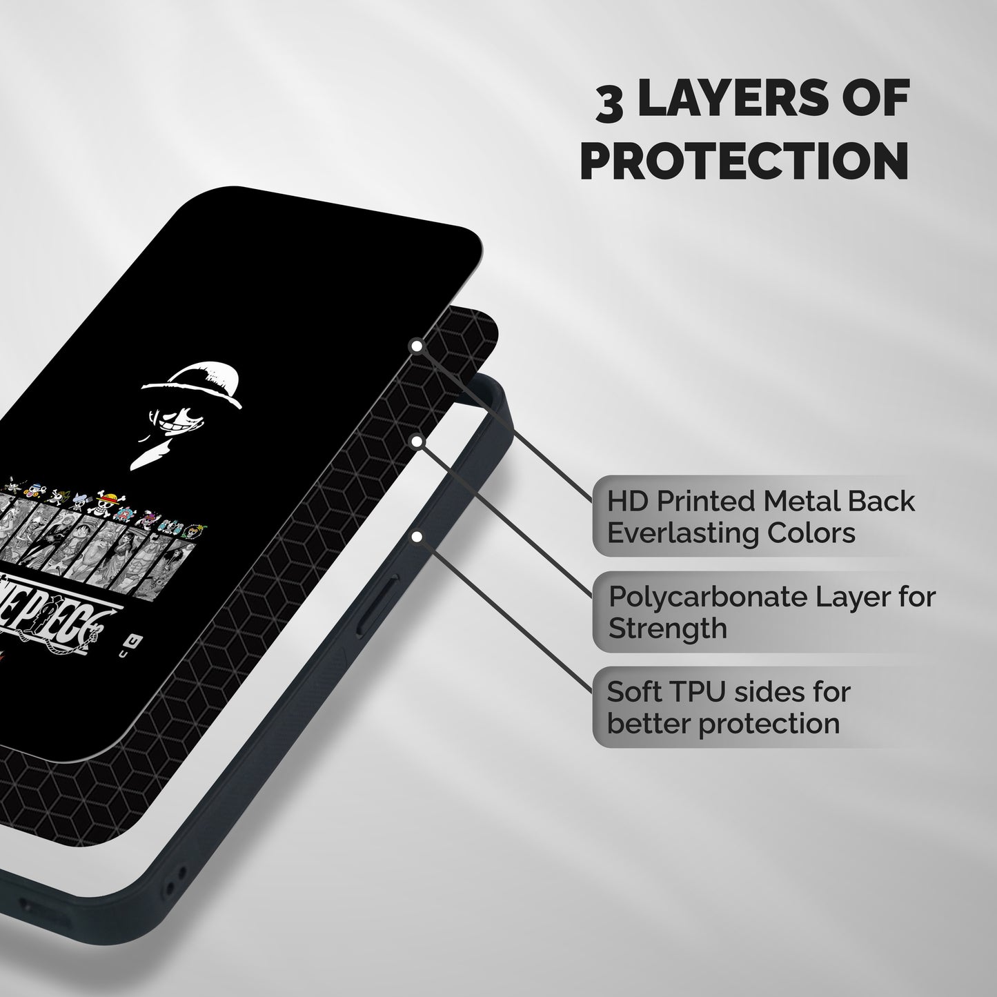 Straw Hat Pirates Shades Shockproof Hybrid Protection (Metal + TPU) Back Case Cover