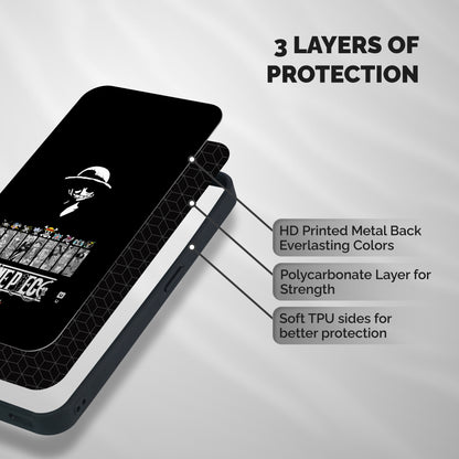Straw Hat Pirates Shades Shockproof Hybrid Protection (Metal + TPU) Back Case Cover