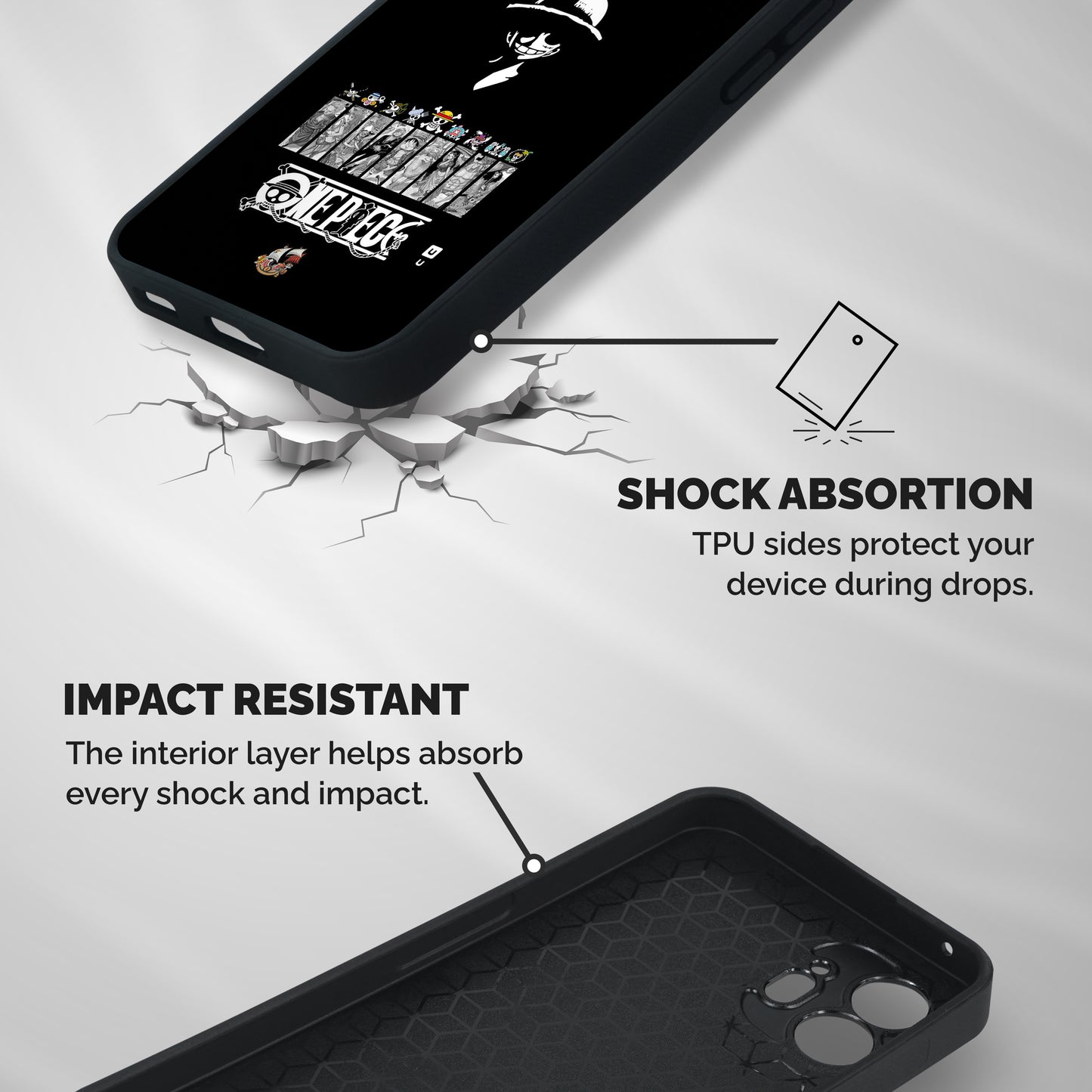 Straw Hat Pirates Shades Shockproof Hybrid Protection (Metal + TPU) Back Case Cover