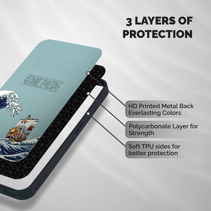 Straw Hat Pirates Ship Shockproof Hybrid Protection (Metal + TPU) Back Case Cover