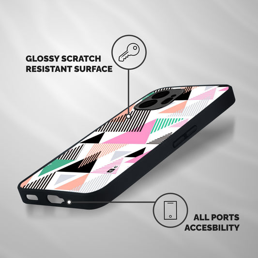 Stripes Abstract Colors Shockproof Hybrid Protection (Metal + TPU) Back Case Cover