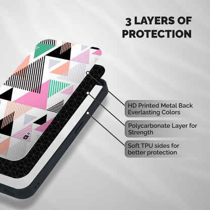 Stripes Abstract Colors Shockproof Hybrid Protection (Metal + TPU) Back Case Cover