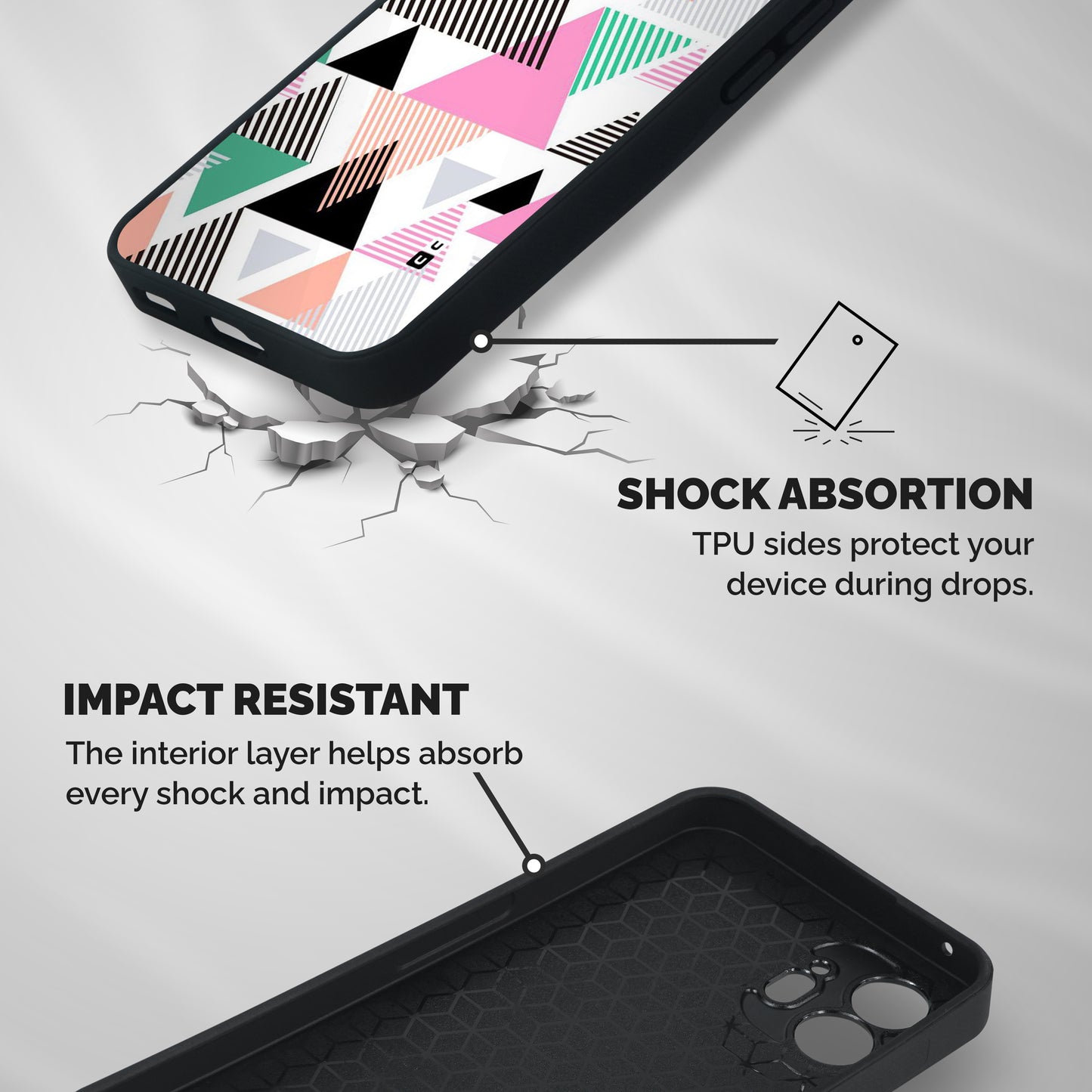 Stripes Abstract Colors Shockproof Hybrid Protection (Metal + TPU) Back Case Cover